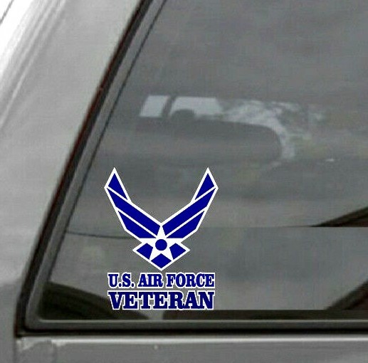 UNITED STATES AIR FORCE VETERAN USAF Vinyl Window Decal/Sticker BLUE/WHITE