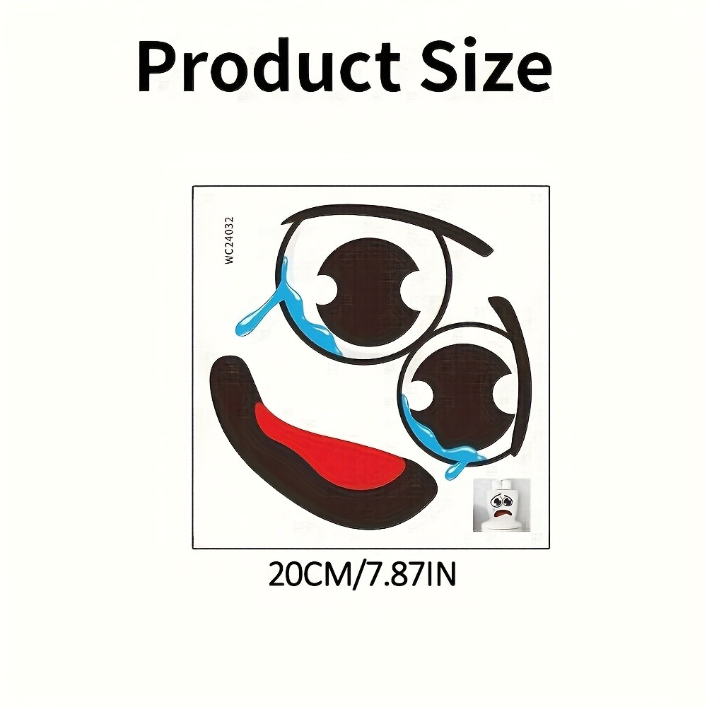 Lightweight Adaptable Compact Funny Crying Face Toilet Sticker for Bathroom Home