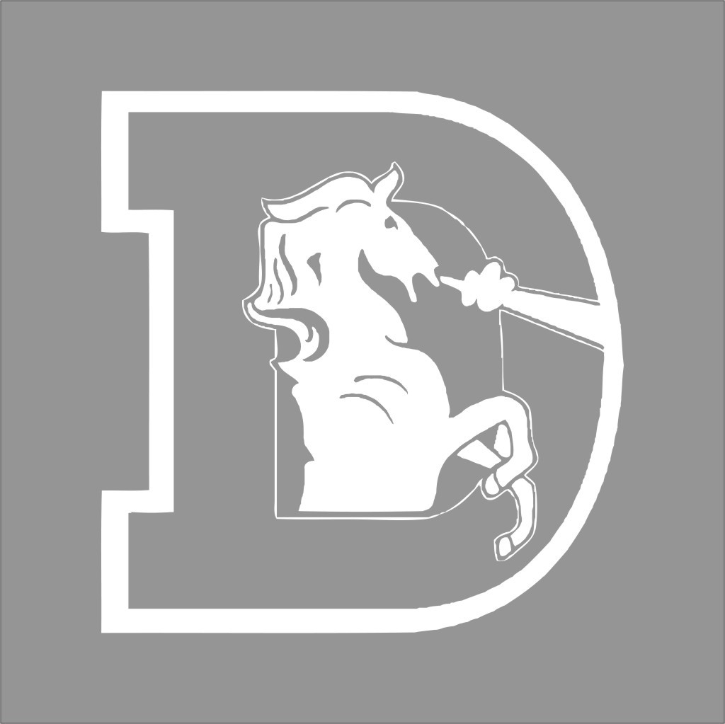 Denver Broncos #6 NFL Team Logo 1 Color Vinyl Decal Sticker Car Window Wall