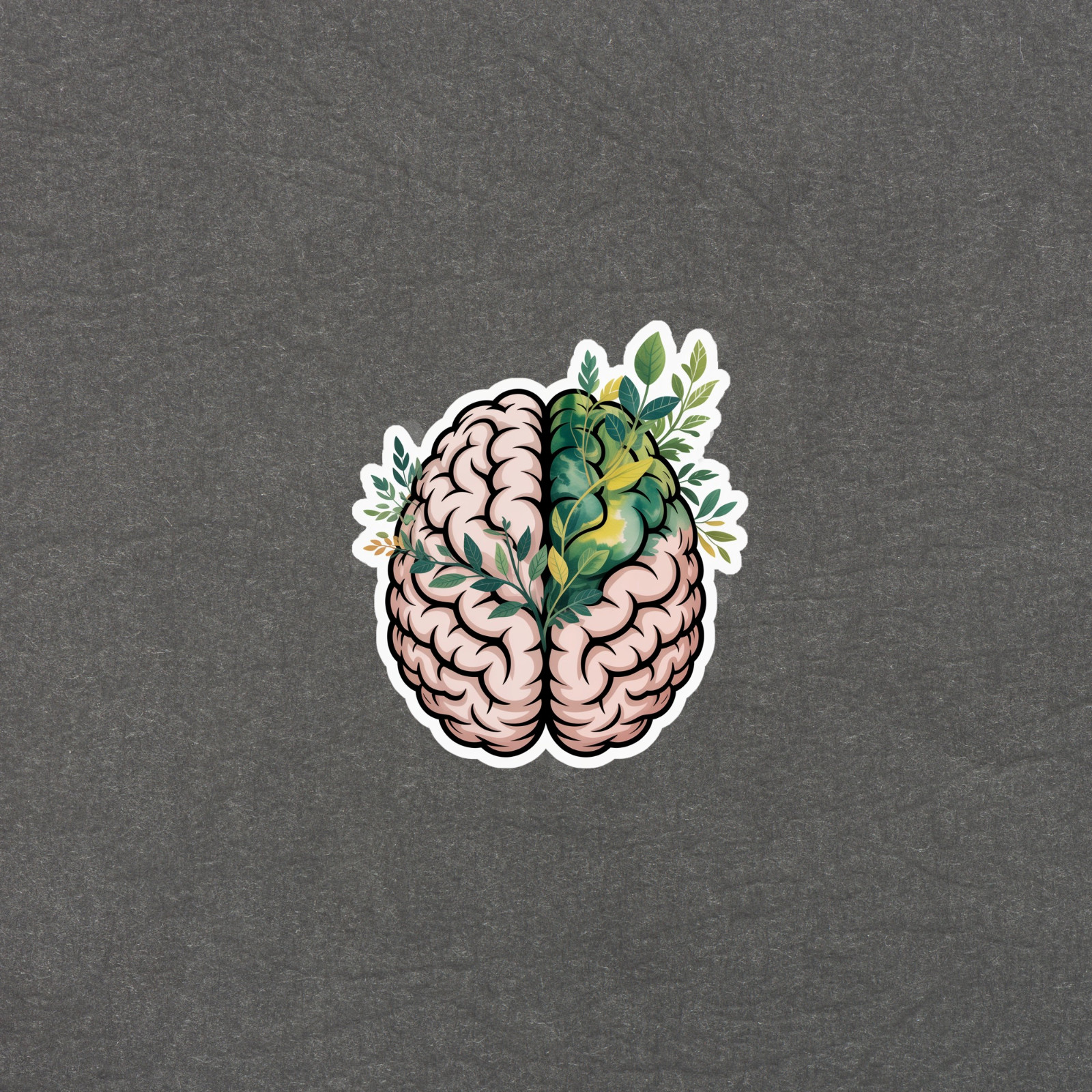 Botanical Brain Wellness Vinyl Sticker Decal for Mental Health Inspiration #6190