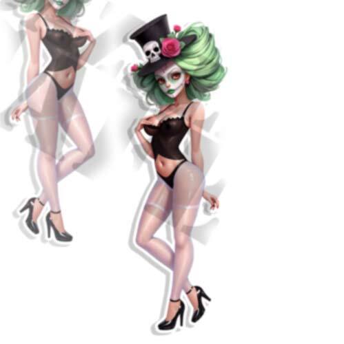 Bayou Voodoo Day of the Dead Decals Pin Up Sexy Vinyl DECALS Vintage Stickers