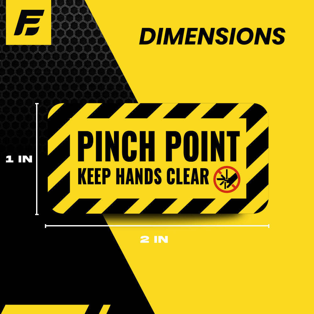 Pinch Point Warning Label – 2" x 1" (Small, 4-Pack)