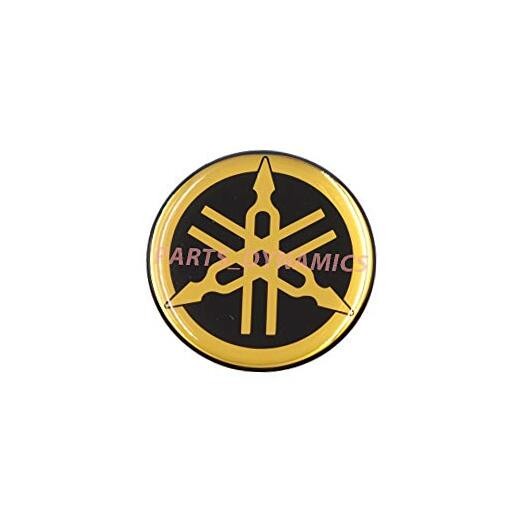 45mm Diameter YAMAHA Tuning Fork Decal Sticker Emblem Logo Black/Gold Raised
