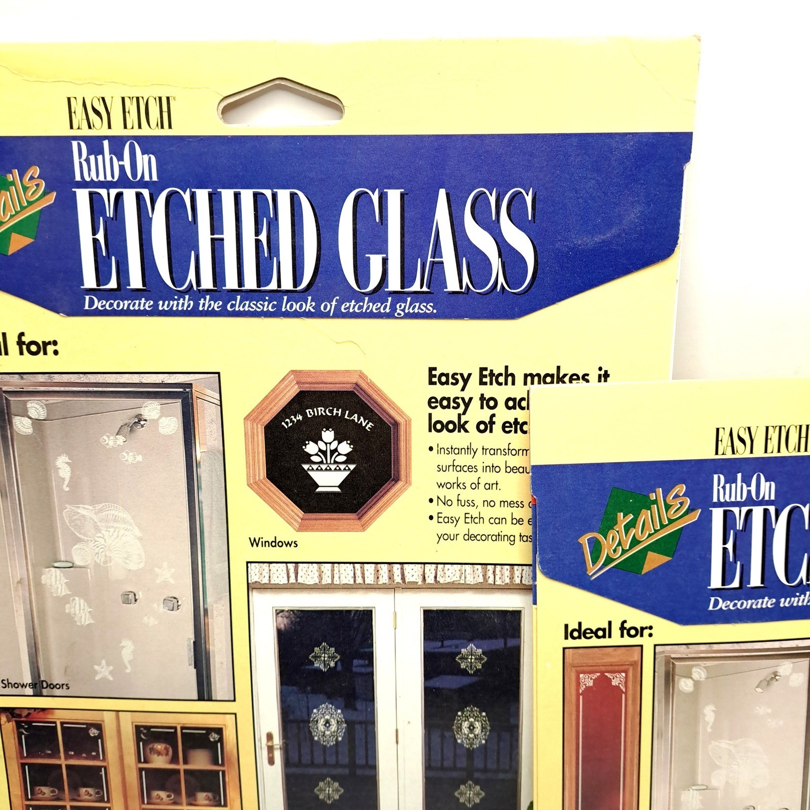 Details Easy Etch Rub On Etched Glass Roses Decals NIP Medallion Lot Vintage