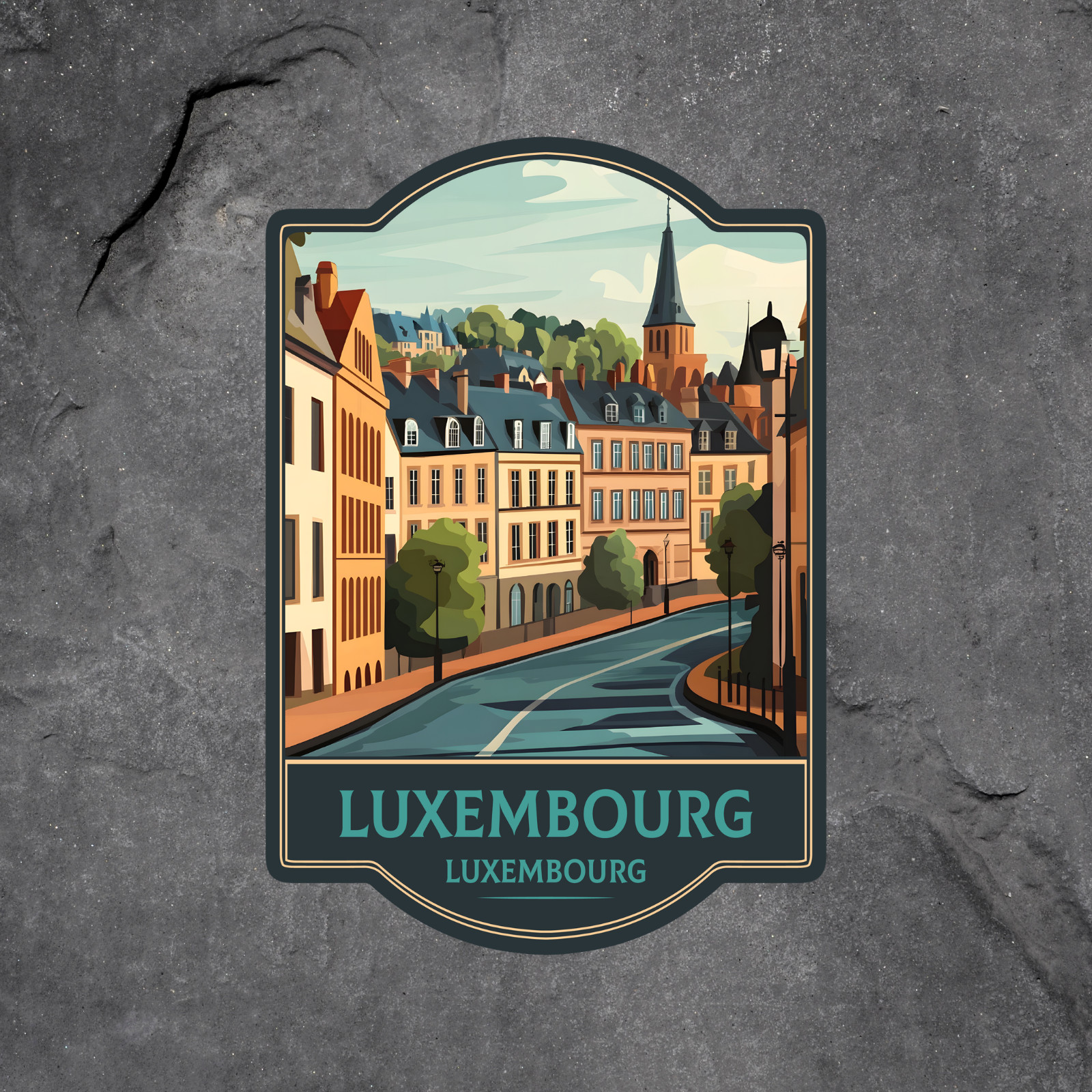 Luxembourg Sticker Vinyl Decal European City Street Vintage Travel