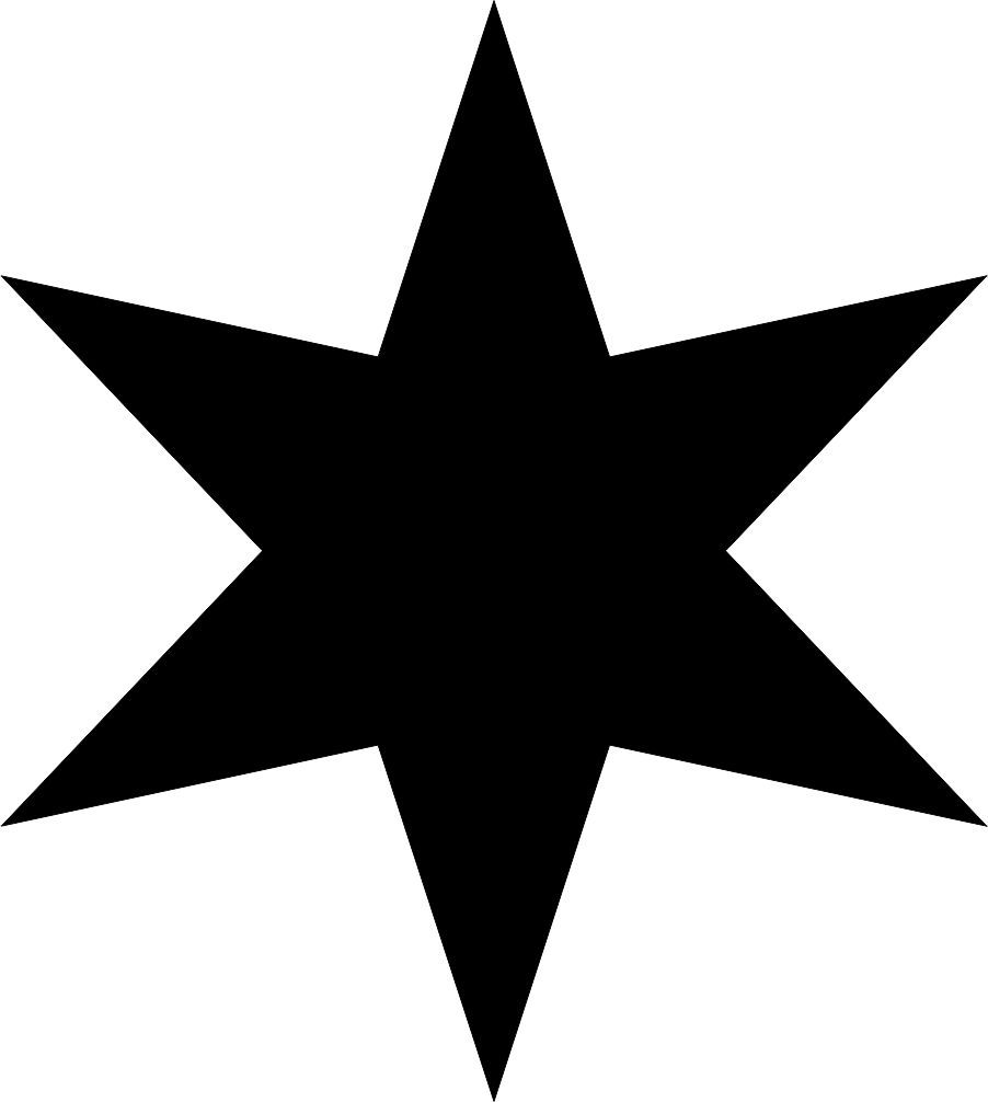 Star Shape 6 Point Vinyl Decal Car Bumper Sticker 6pt Star Wall Art Laptop Label