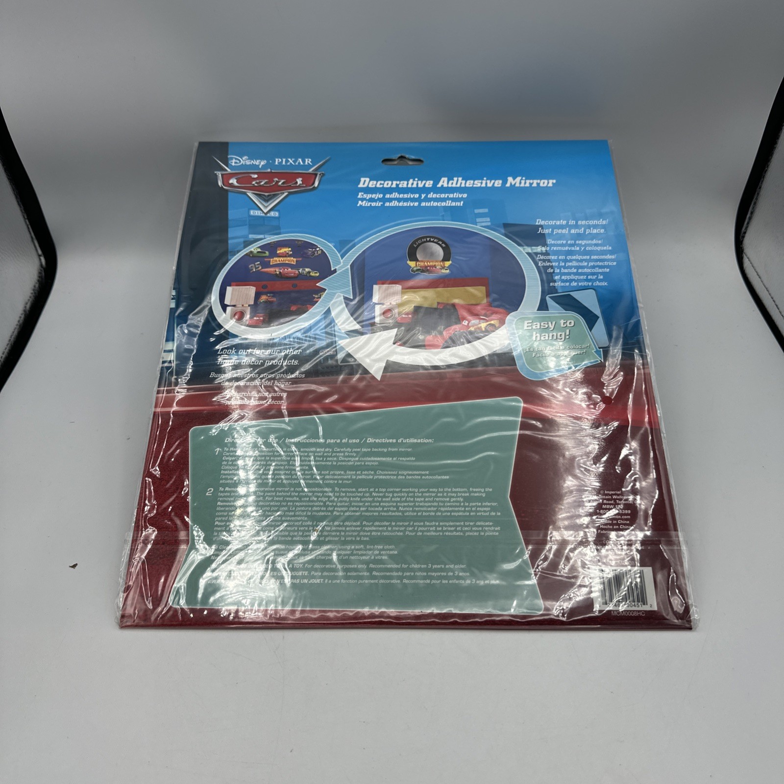 Disney Pixar Cars Lightning McQueen Lightyear Decorative Adhesive Mirror Sealed!