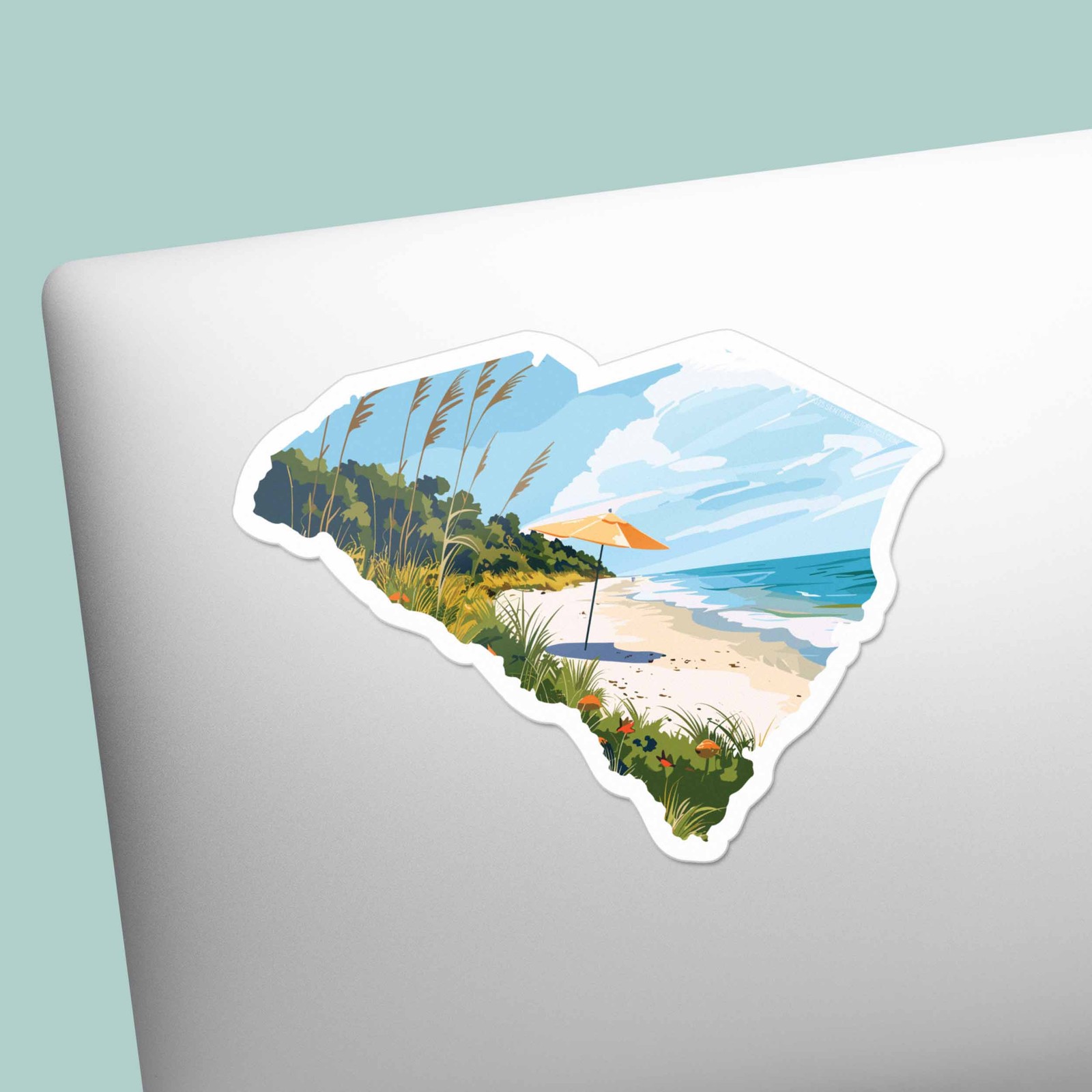 South Carolina Beach Sticker – Cute SC Southern Decal for Water Bottle & Laptop