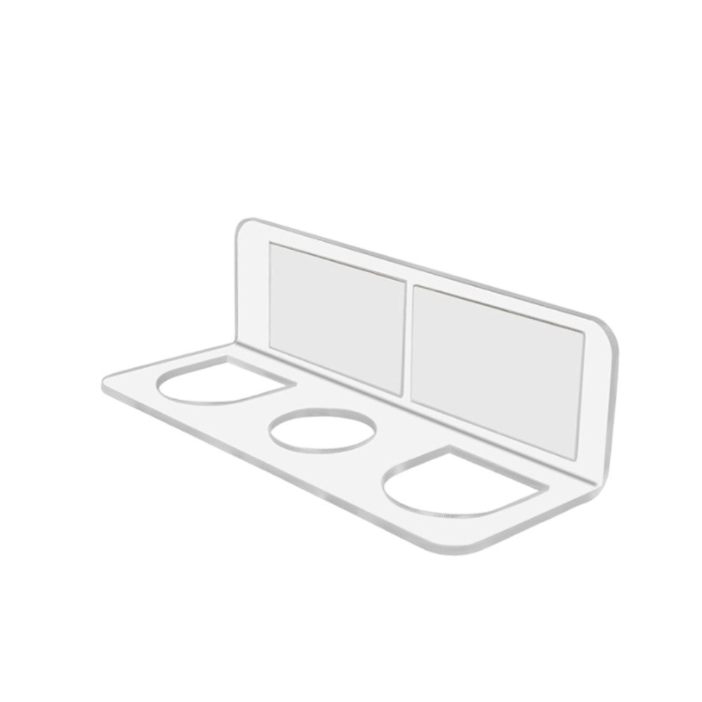 Acrylic Hair Brush Holder 2 Pack Wall Mounted Organizer with Three Open Slots