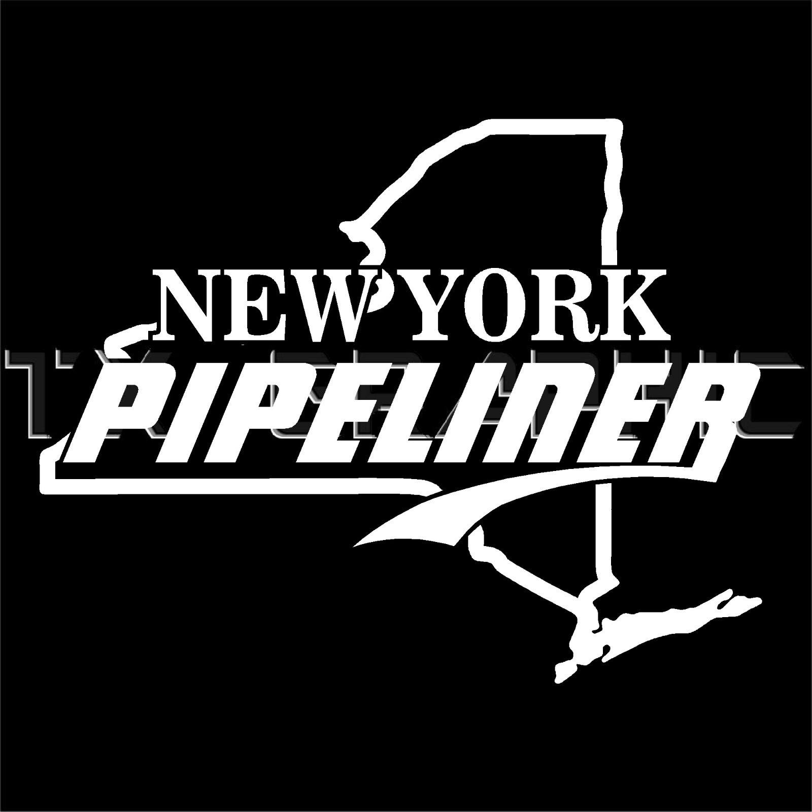 NEW YORK PIPELINER PIPE LINER DECAL VINYL STICKER OIL RIG DRILL STATE MAP