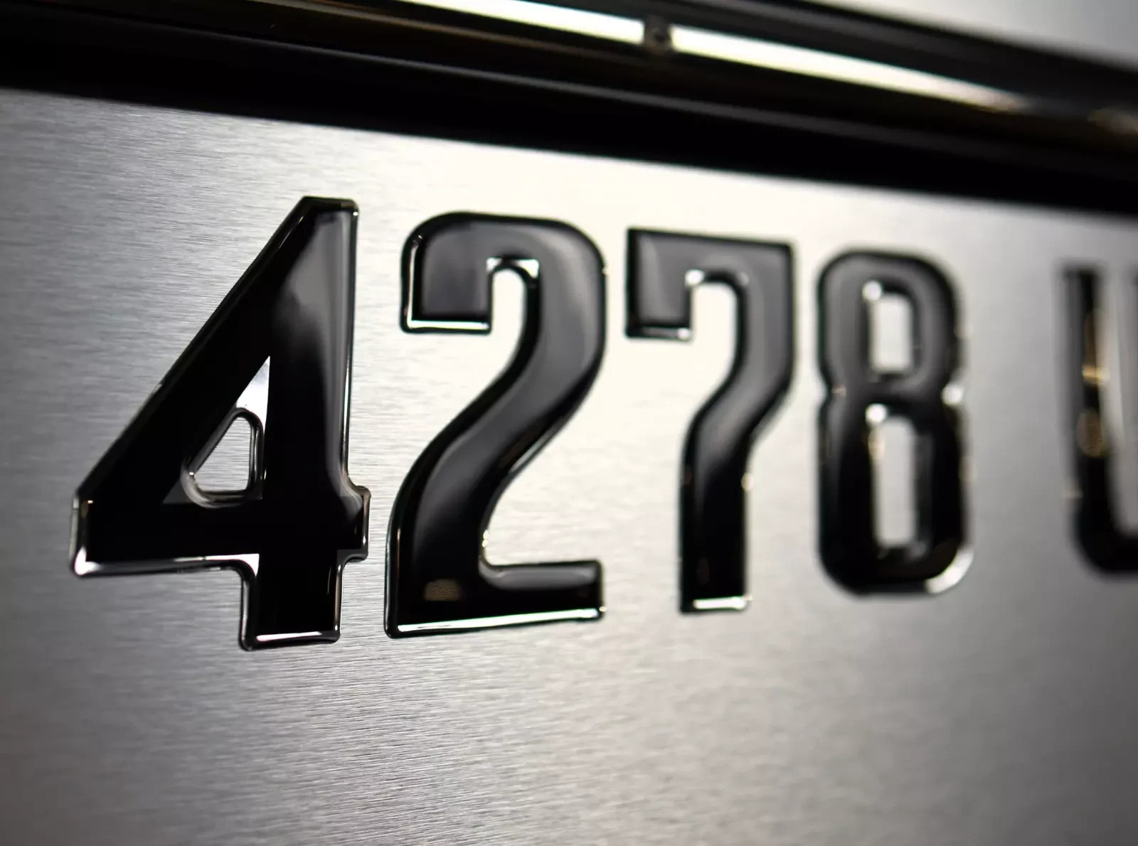 Boat Registration Numbers 3D Domed Raised Decals Black Chrome Trim Marine Grade
