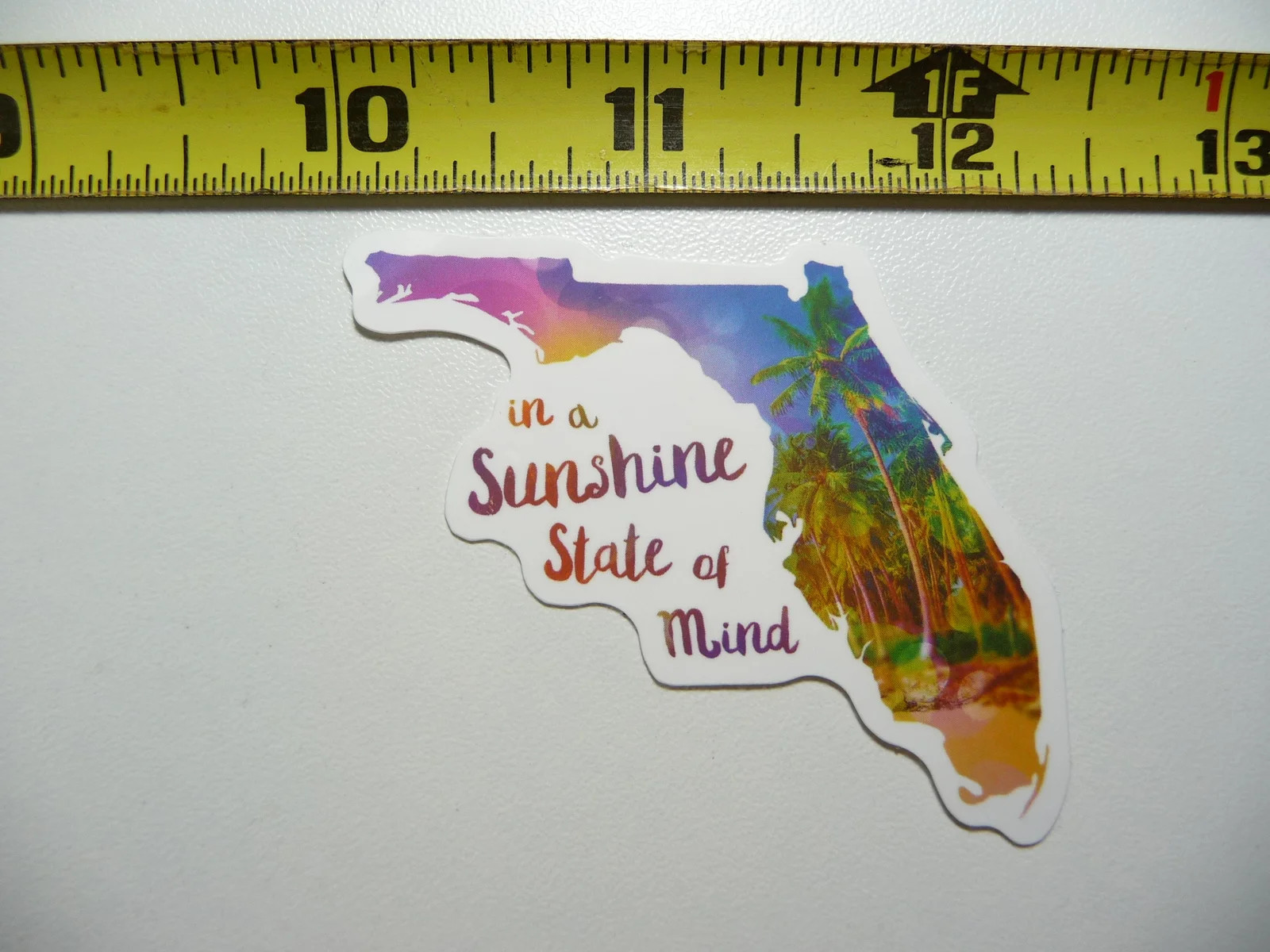 FLORIDA SILHOUETTE OUTLINE SUNSHINE SMALL STICKER DECAL TOURISM TOURIST STATE