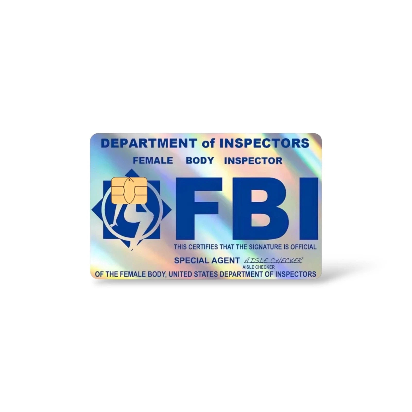 Female Body Inspector Credit Card Sticker Holographic Debit Card Skin Cover