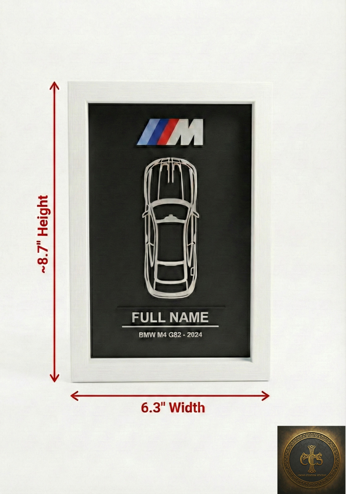 Personalized BMW M4 Wall Art | Custom Car Frame | M-Sport Car Enthusiast Gift