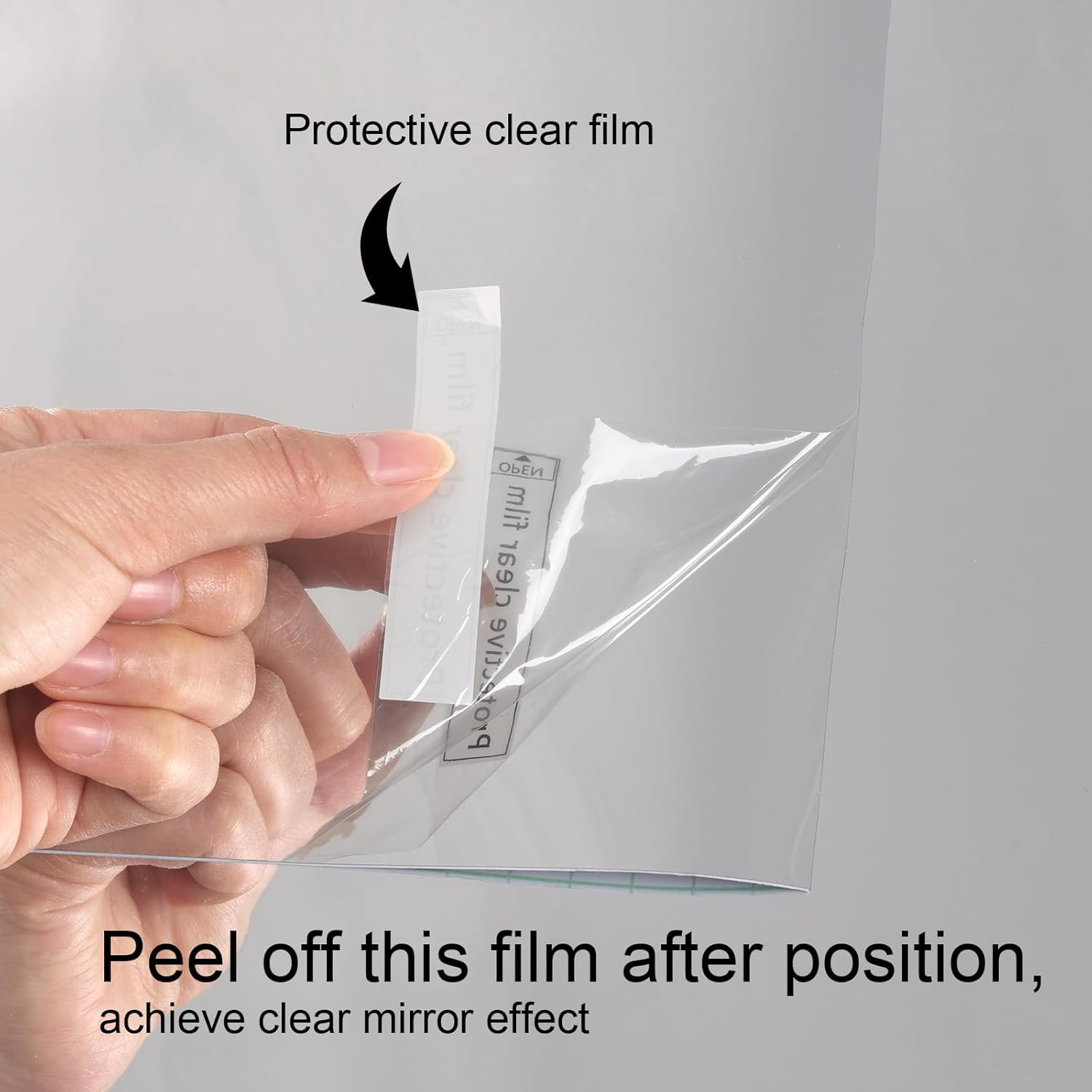 15.7"X472" Silver Mirror Sticker for Walls Self Adhesive Non-Glass Reflective Pe
