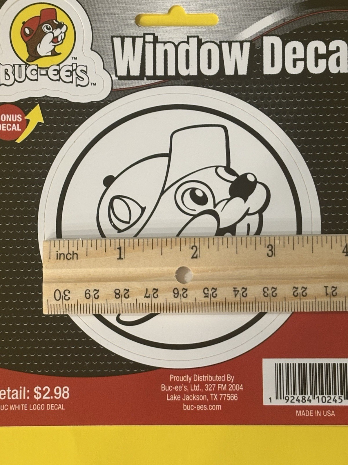 Buc-ee's Car Decal Window Decal Bucees White Sticker Plus One Free sticker
