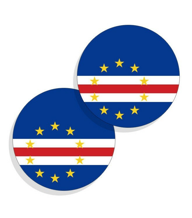 Cabo Verde Flag Stickers Flag Decals Vinyl Stickers Indoor Outdoor Round 4 pack