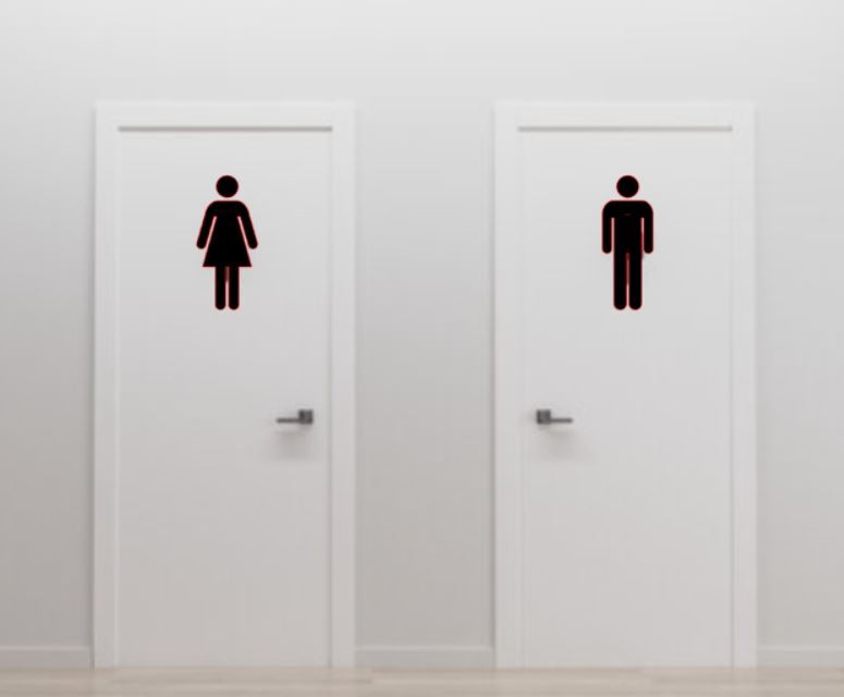 Restroom Bathroom Sticker PICK SIZE COLOR Vinyl Decal Men Women Symbol Sign Shop