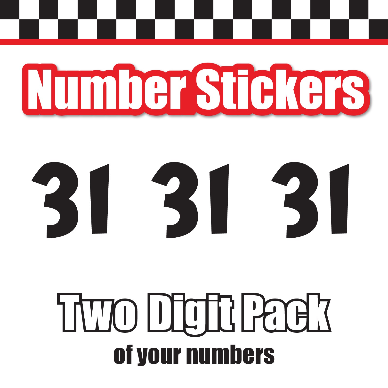 3x 3 Digit Custom Single Number Stickers Decal Locker Door Mailbox Cheri