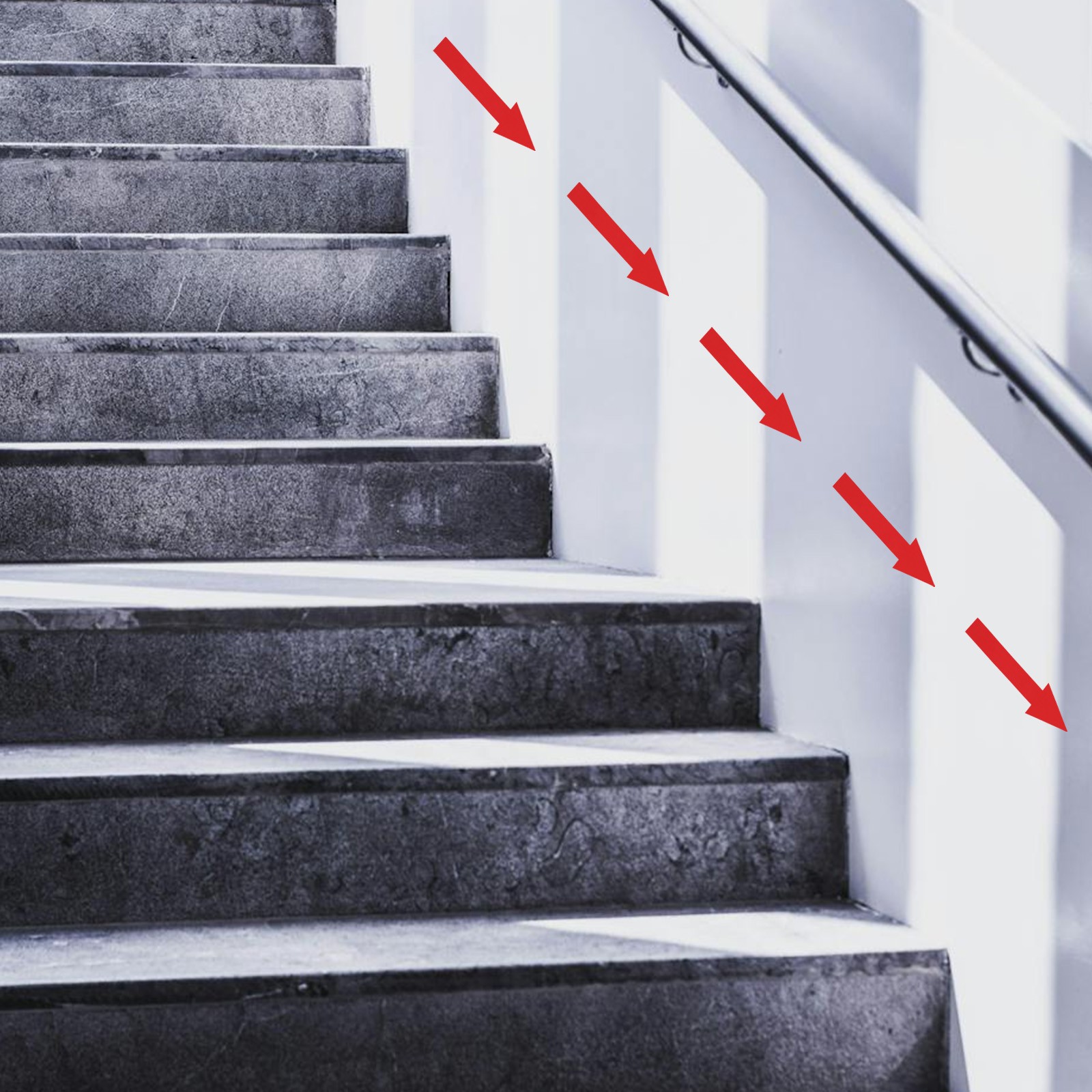 12Pcs 6" Directional Arrow Sticker PVC Removable Self Adhesive Black/Red