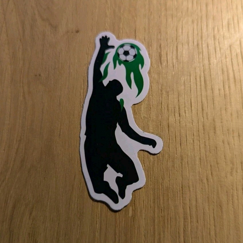 Soccer Player Silhouette Sticker Black White Green Sports