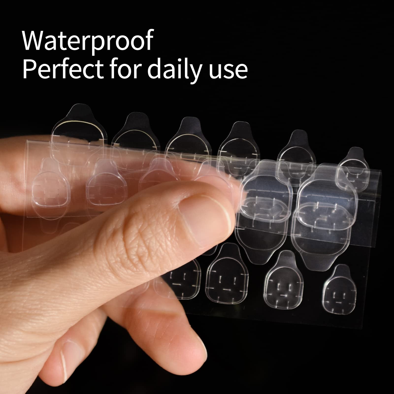10 Sheets (240pcs) Nail Glue Stickers Double Side for Press on 10