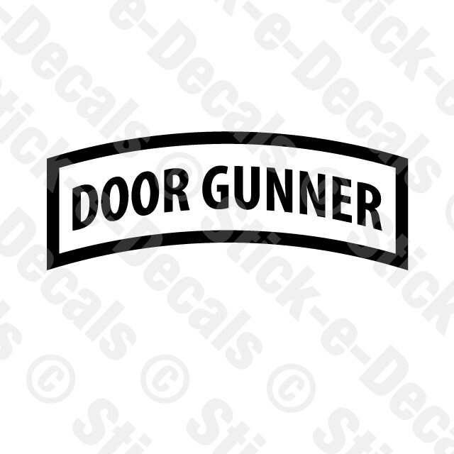 DOOR GUNNER Decal United States Marines Army Air Force Tab Truck Rear Window