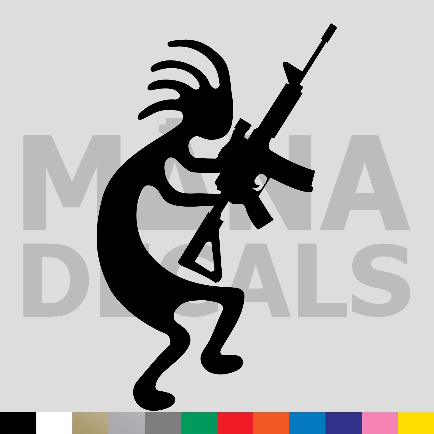 Kokopelli Rifle Vinyl Die Cut Decal Sticker – Native American Gun Rights 2A AR15