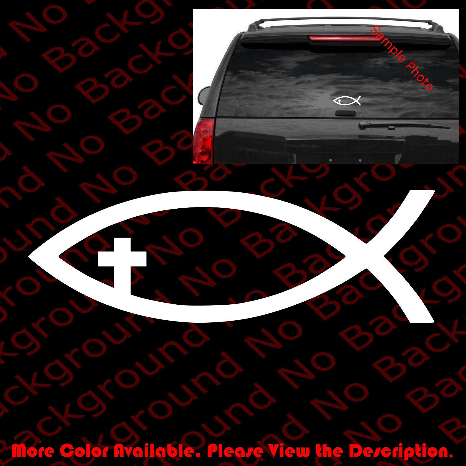 JESUS CROSS CHRISTIAN FISH God Phone/Car/Window/laptop Vinyl Decal Sticker JS010