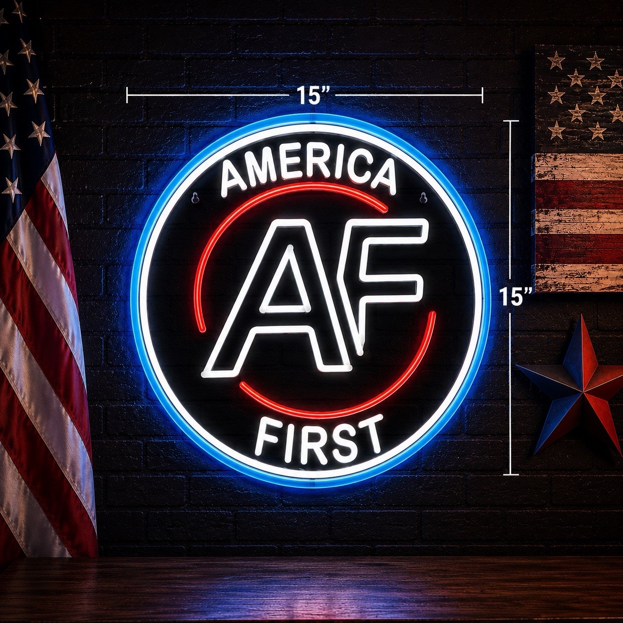 AMERICA FIRST NICK FUENTES NEON SIGN STICKER AMERICAN WANGHAF CONSERVATIVE