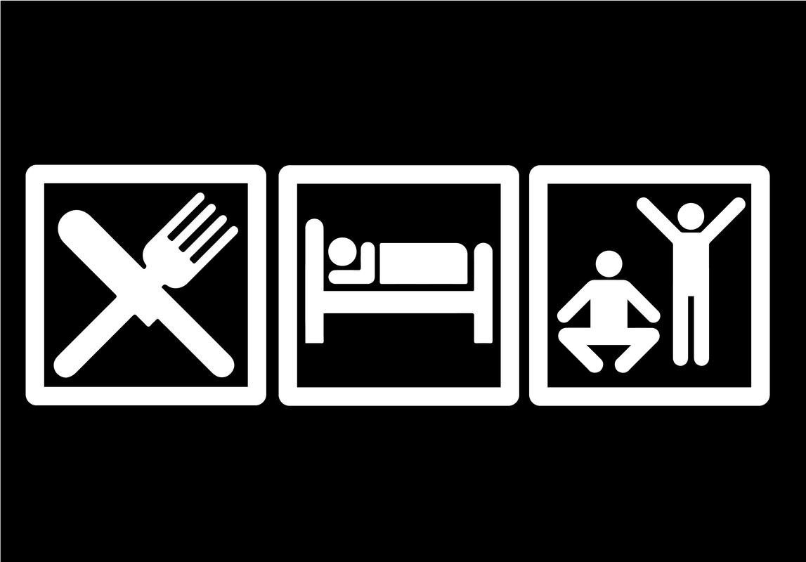 CMI DD834 Eat Sleep Gym Decal Sticker | 7.5-Inches By 2.5-Inches | Premium