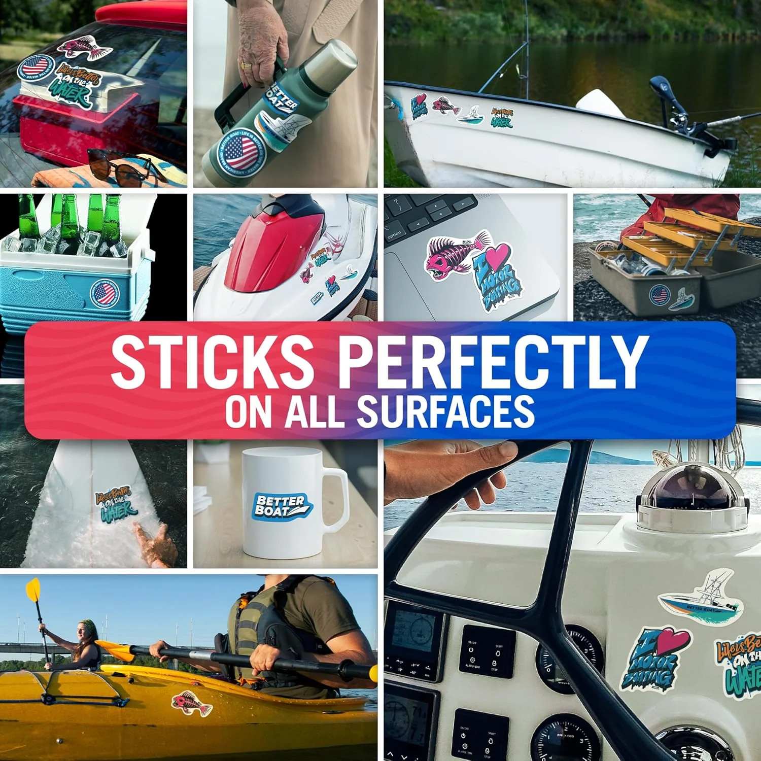 Boating and Fish Stickers for Adults Better Boat Stickers and Decals f Men Women