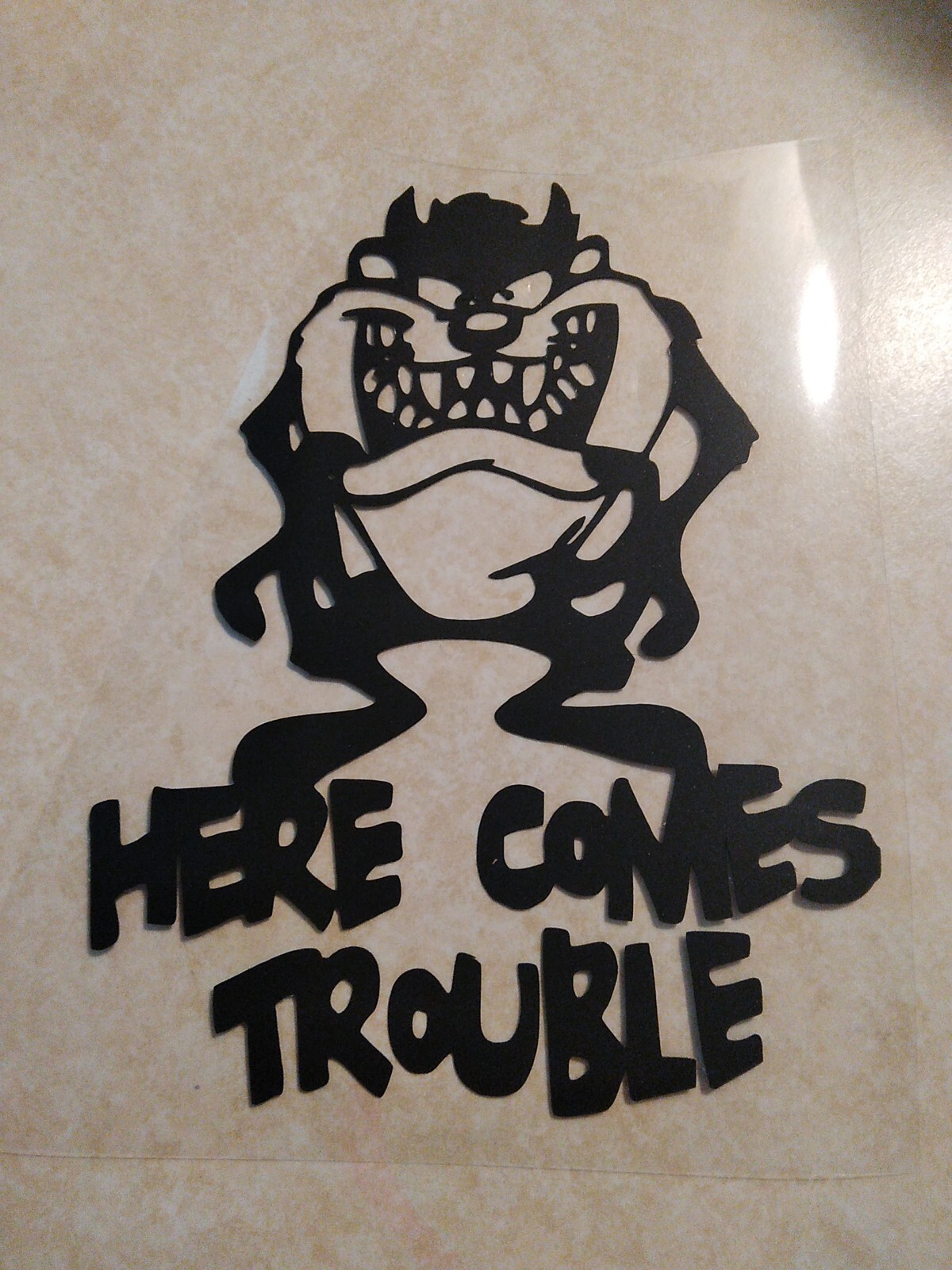 Taz Decal Here Comes Trouble