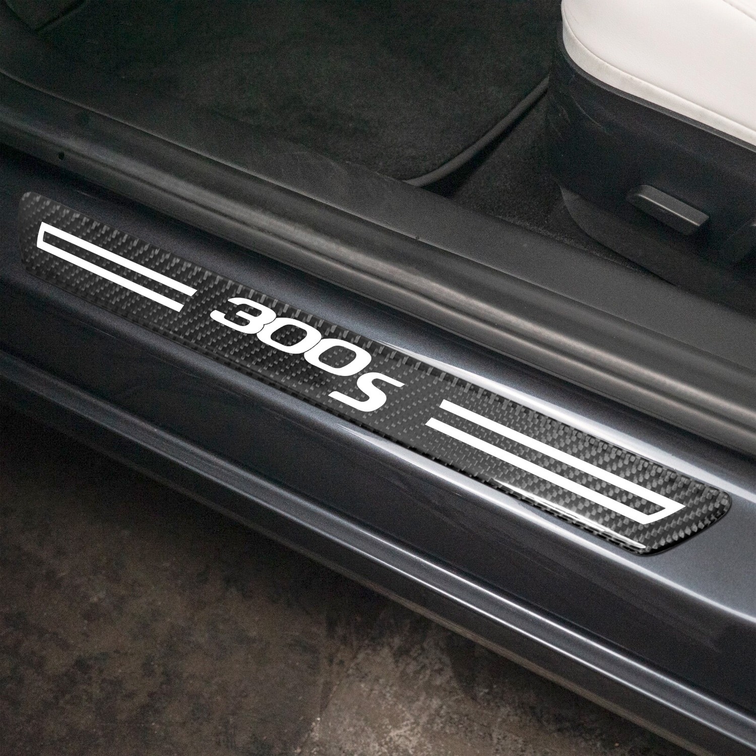 Chrysler 300S Real Carbon Fiber 4 Pcs Door Sill Kick Plates