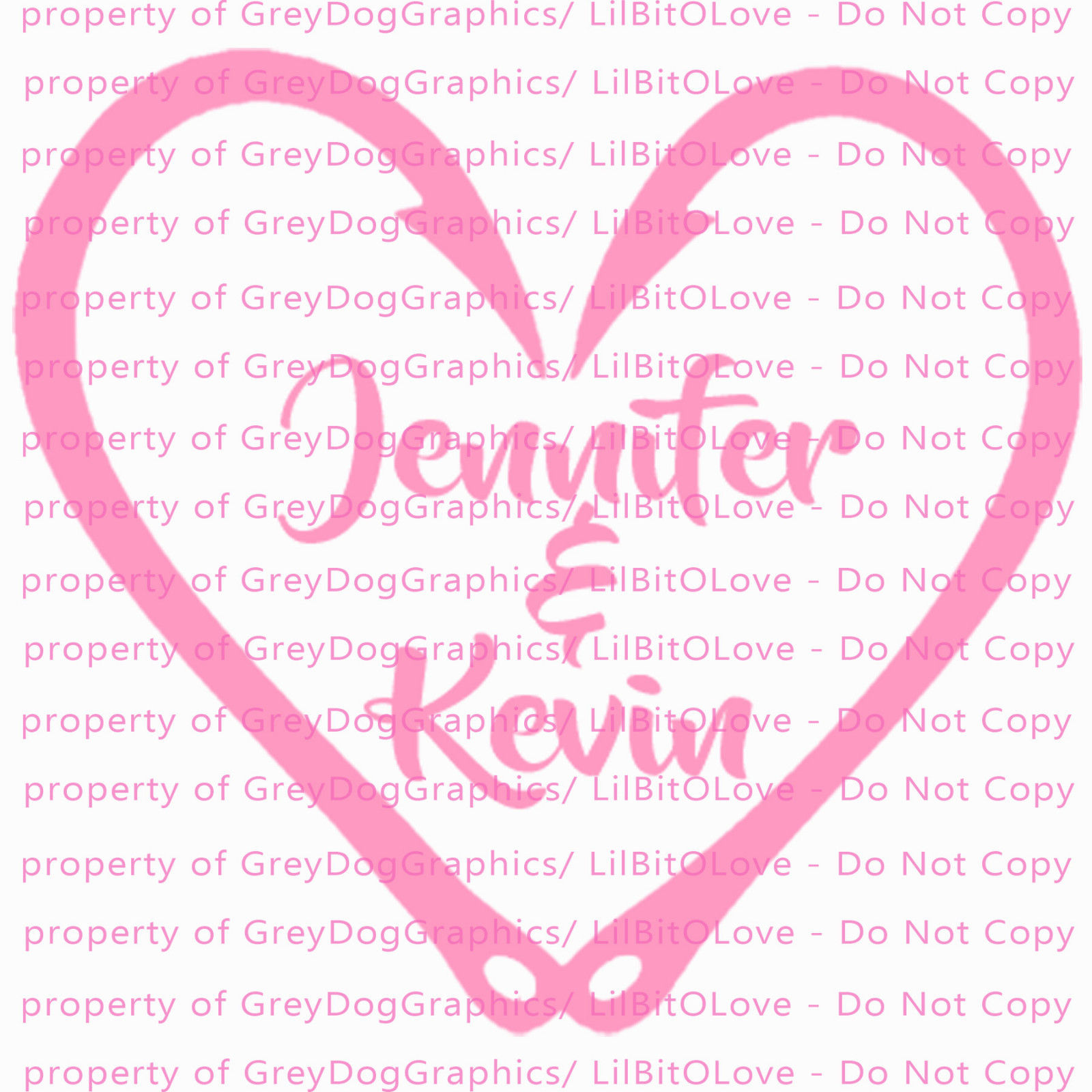 Custom Fish Hook Heart Personalized with Couple's Names Vinyl Decal Sticker