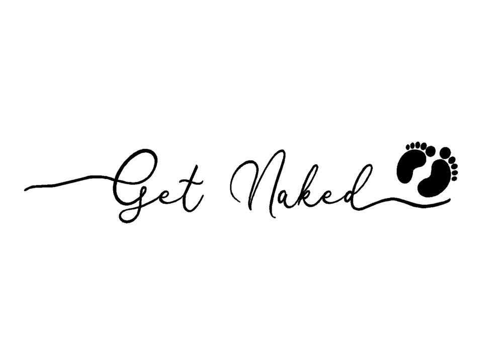 BERRYZILLA Get Naked Decal for Bathroom Door Wall Mirror Shower Bathtub Sticker