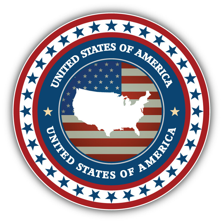 United States Of America Flag Badge Car Bumper Sticker Decal