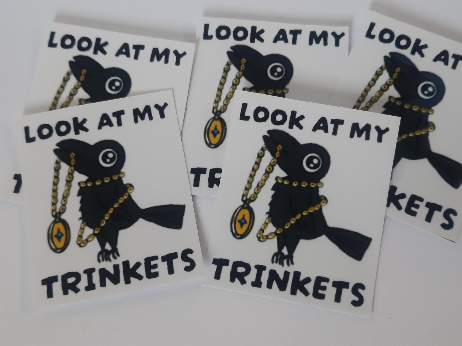 Look at my Trinkets Crow/Raven Hand Cut Stickers ~1.75" x 2.25" Jess-Sketch OG