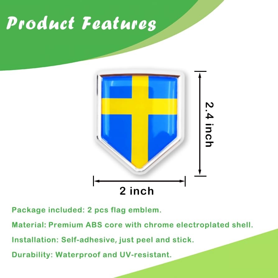Sweden Flag Decal Sticker Car Emblem Swedish Flag Car Decoration Accessories