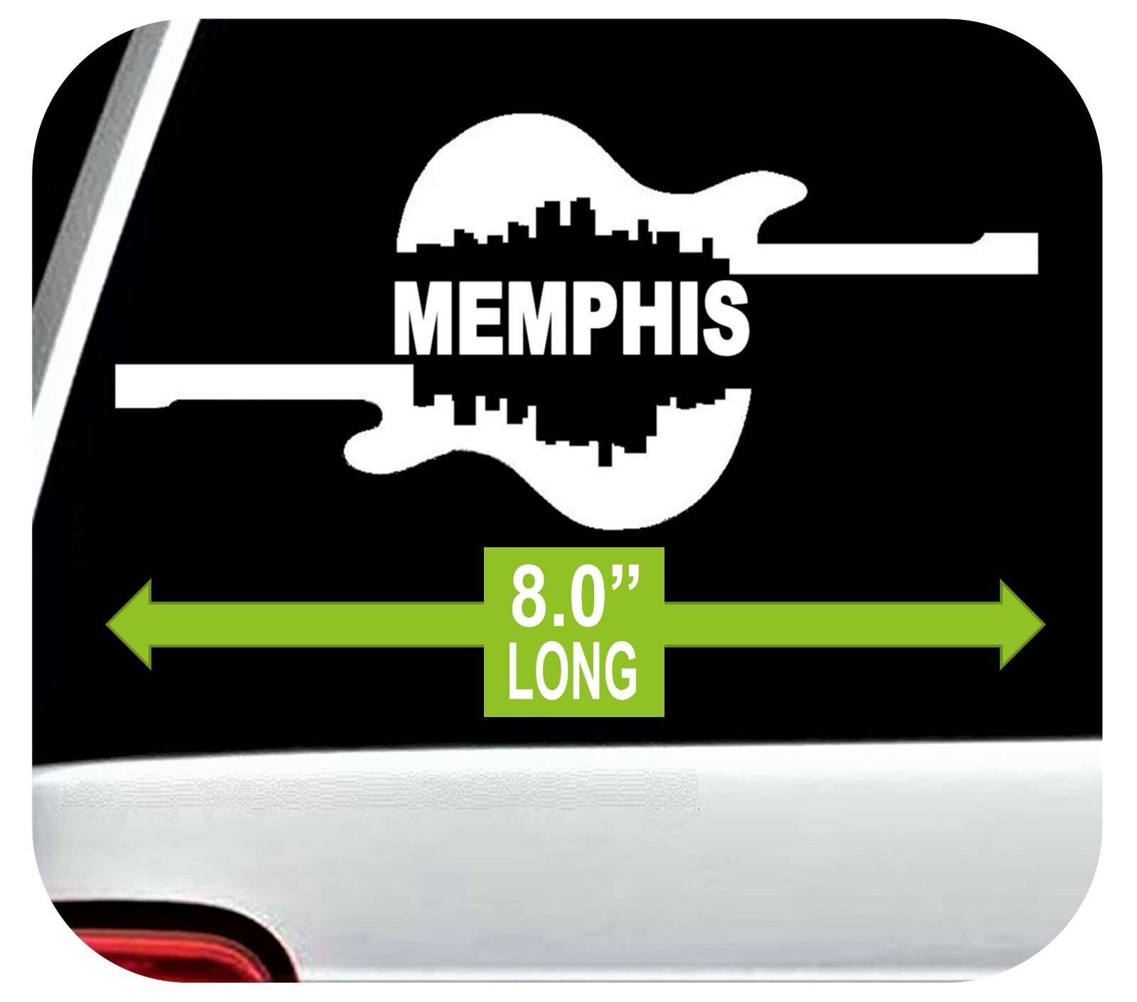 Memphis Electric Blues Guitar Decal Sticker Car SUV Rock Hard cafe Elvis B1017