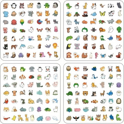 Cute Animal Stickers 200pcs Waterproof Vinyl Decals for Kids & Adults