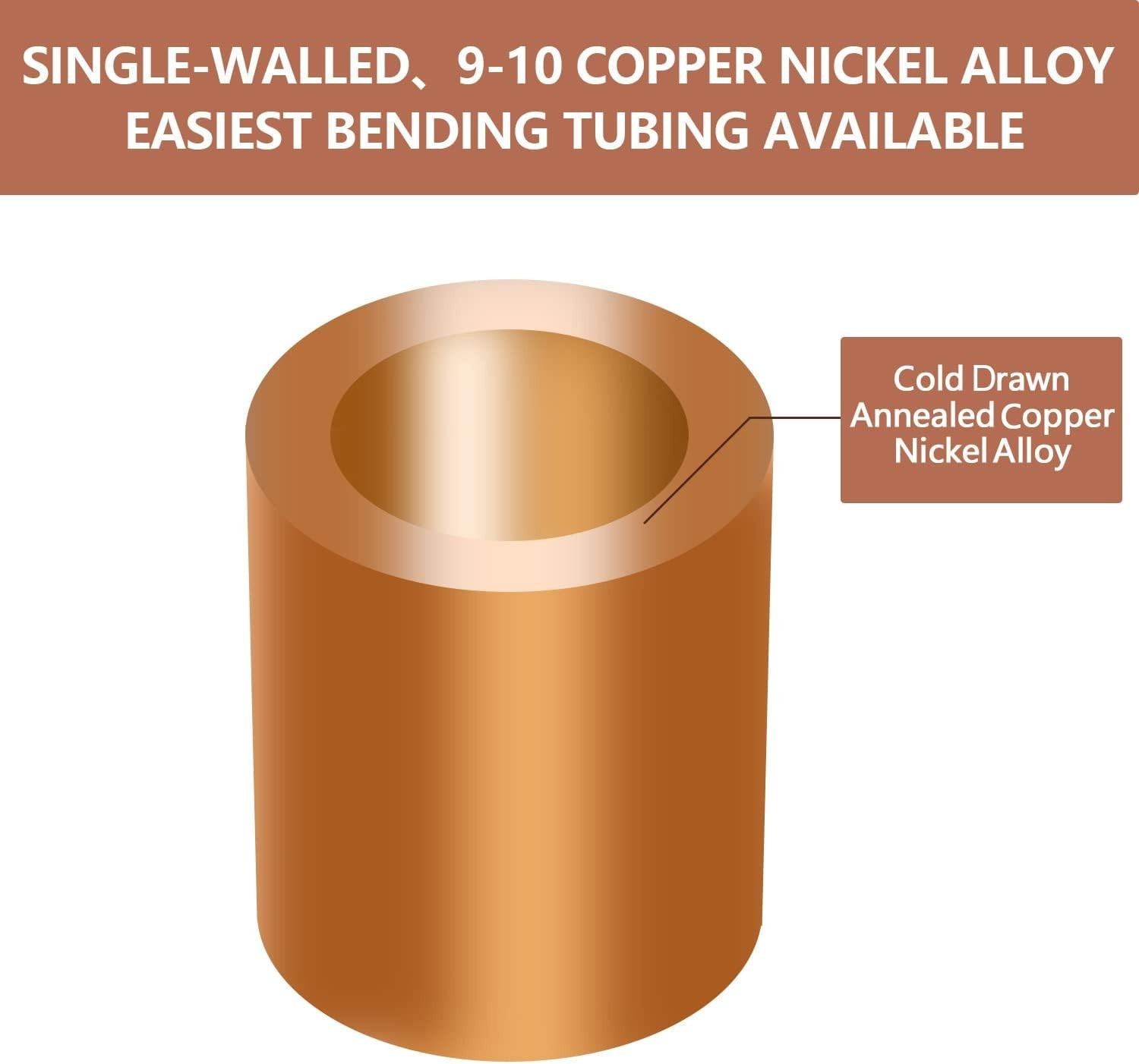 25 ft Copper-Nickel Brake Line Kit – 3/16 & 1/4 Tubing, Rust Proof, Easy Bend Fi