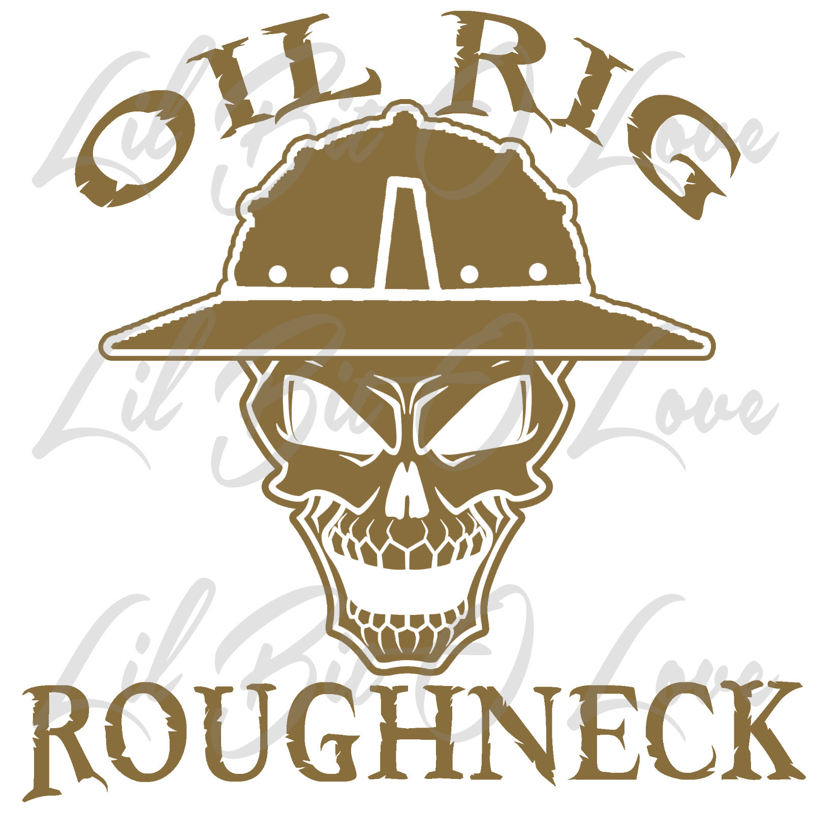 Oil Rig Roughneck Skull Vinyl Decal with Hard Hat Oil Platform Rig Oil Industry