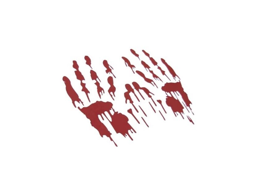 BERRYZILLA Bloody Hand Prints Decal Zombie Car Vinyl Sticker Large Pair RED