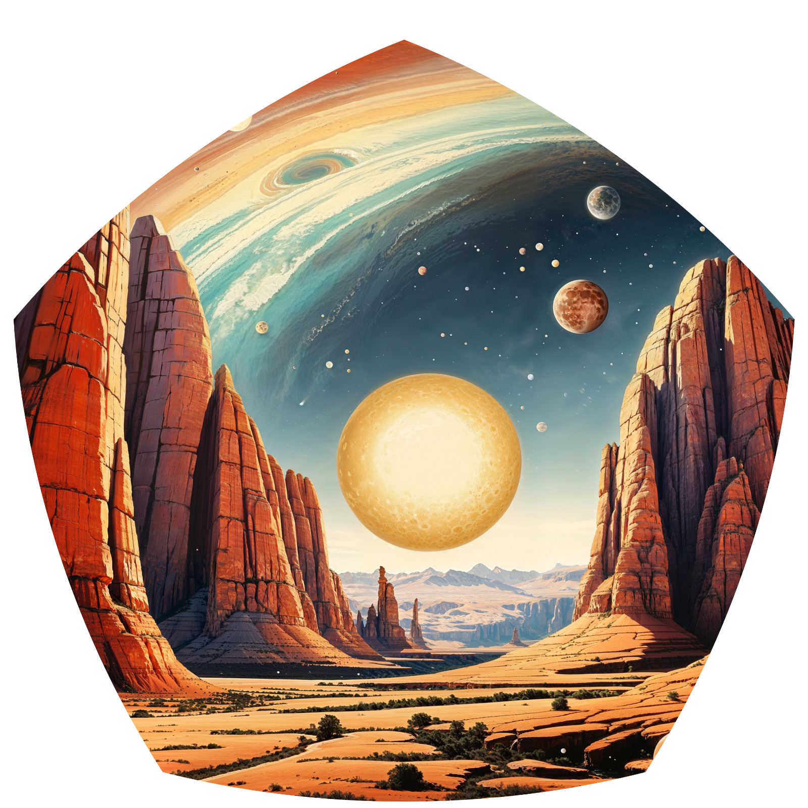 Other Worlds Ancient Canyons Glow Dark Sticker Sci-Fi Fantasy Space Cosmos
