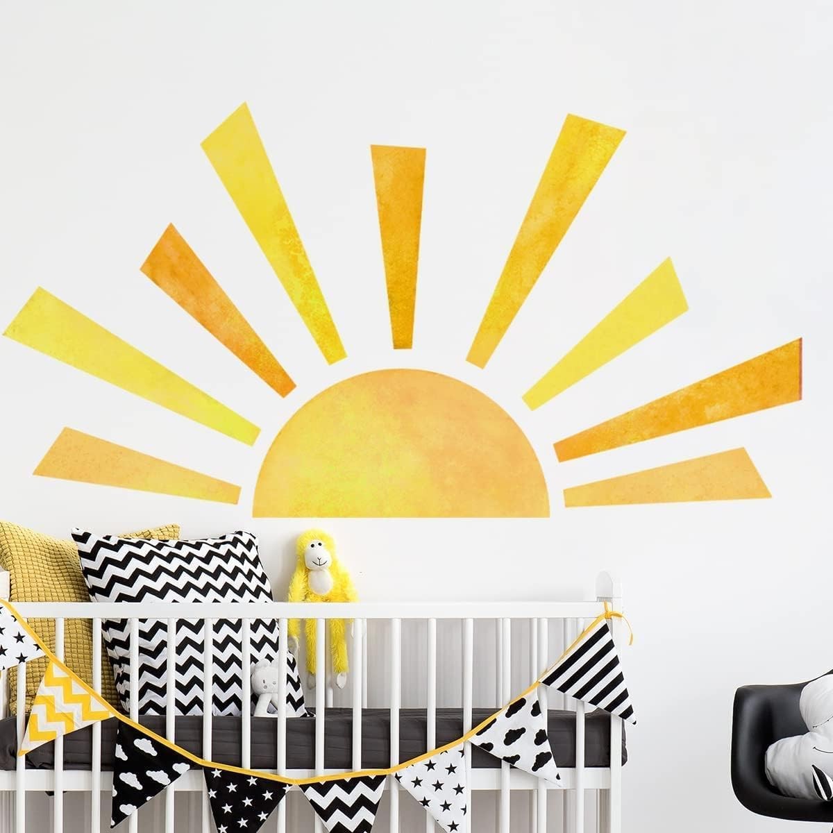 42 x 23.5 Inch Boho Half Sun Wall Decal – Mural, Modern Vinyl Peel and Stick …