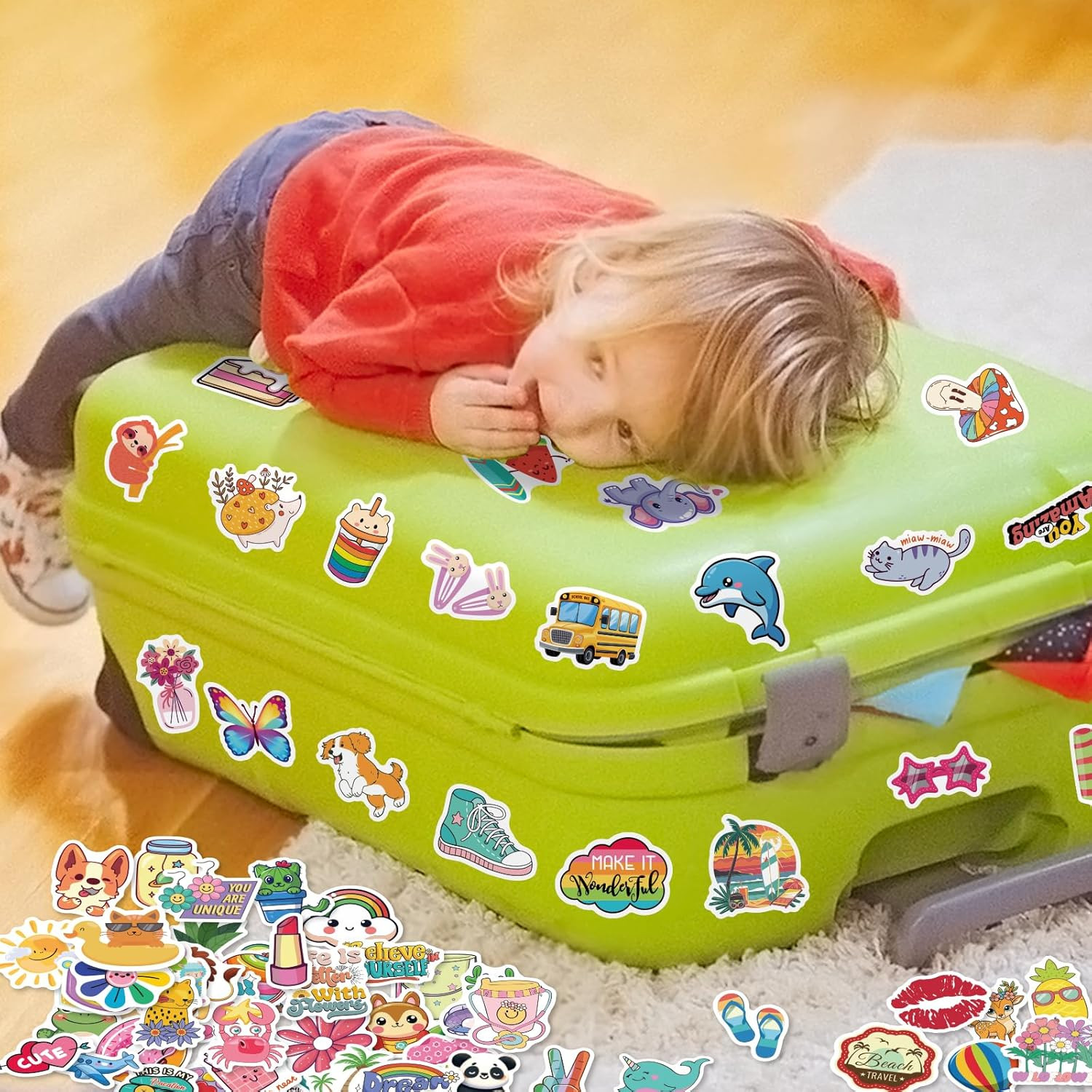 600 PCS Cute Stickers for Kids,Kawaii Water Bottle Sticker Bulk for Teens,Waterp
