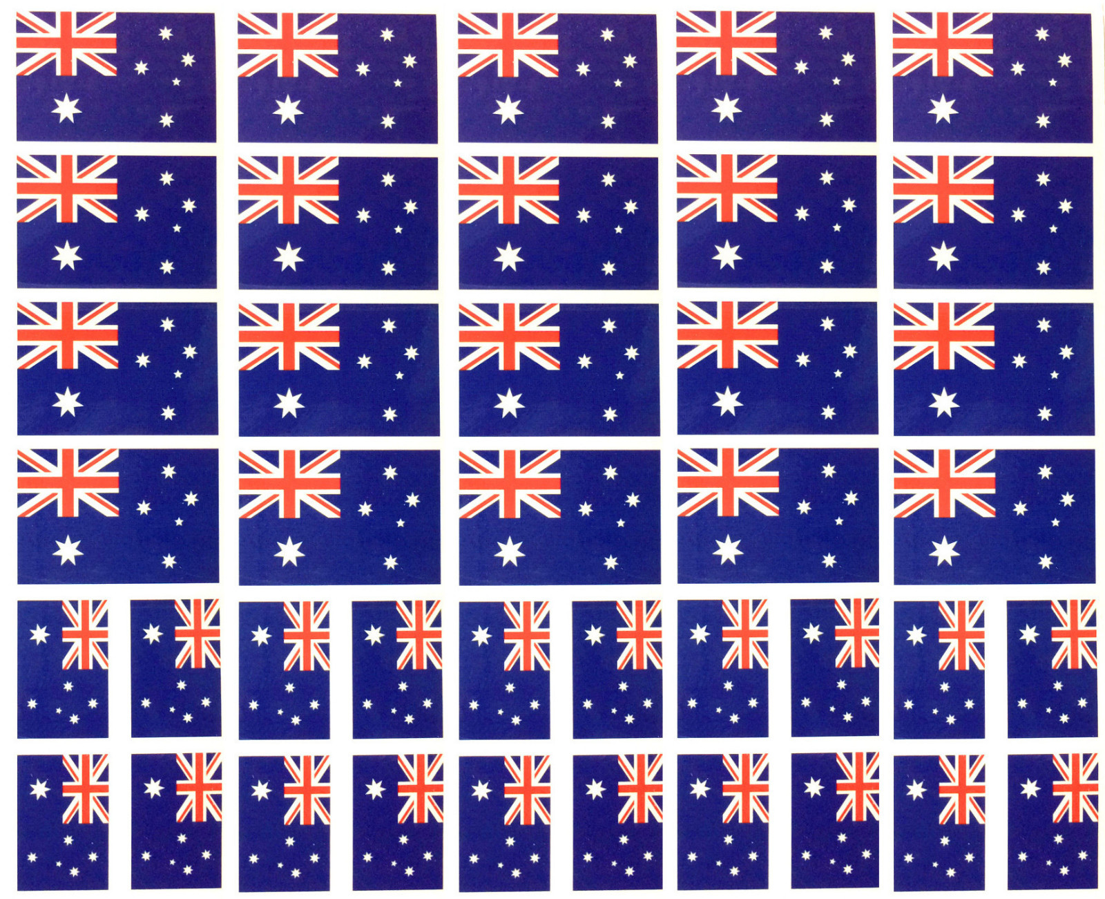40 Removable Stickers: Australia Flag, Australian Party Favors, Decals