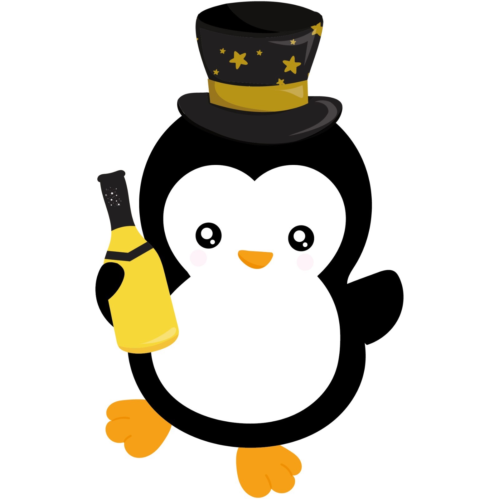 Happy New Year Penguin Celebrate Sticker Labels (9) Card Craft Paper Scrapbook