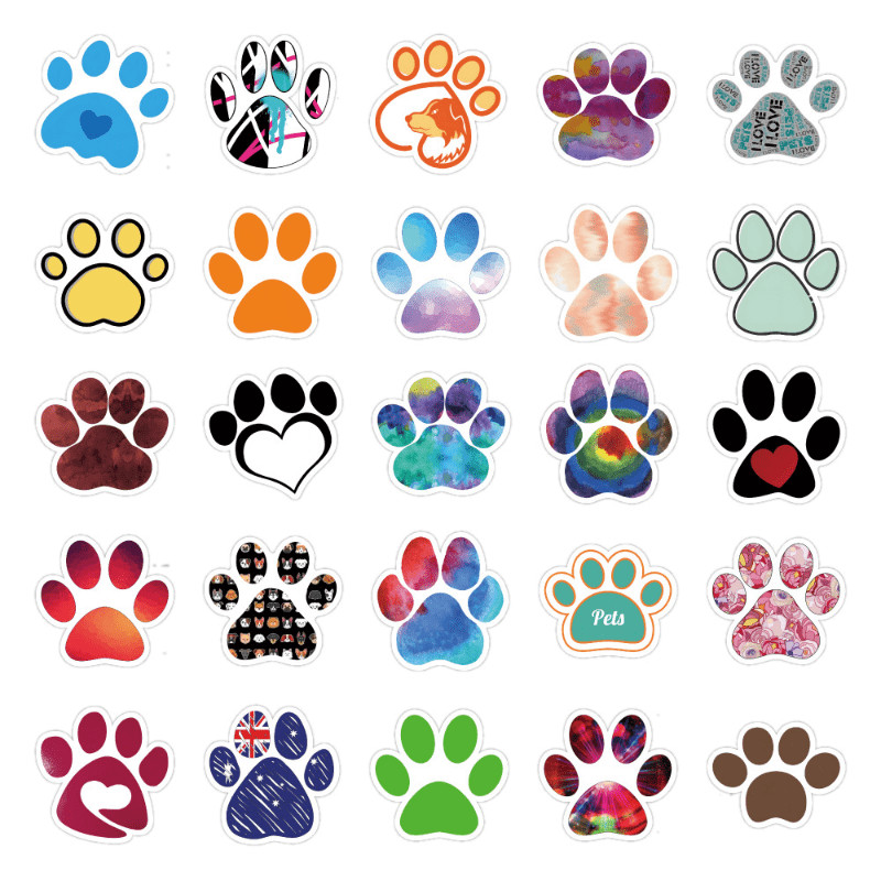PAW PRINTS Vinyl Stickers~DOG Puppy CAT Kitten PET Animal Print~WATERPROOF Decal